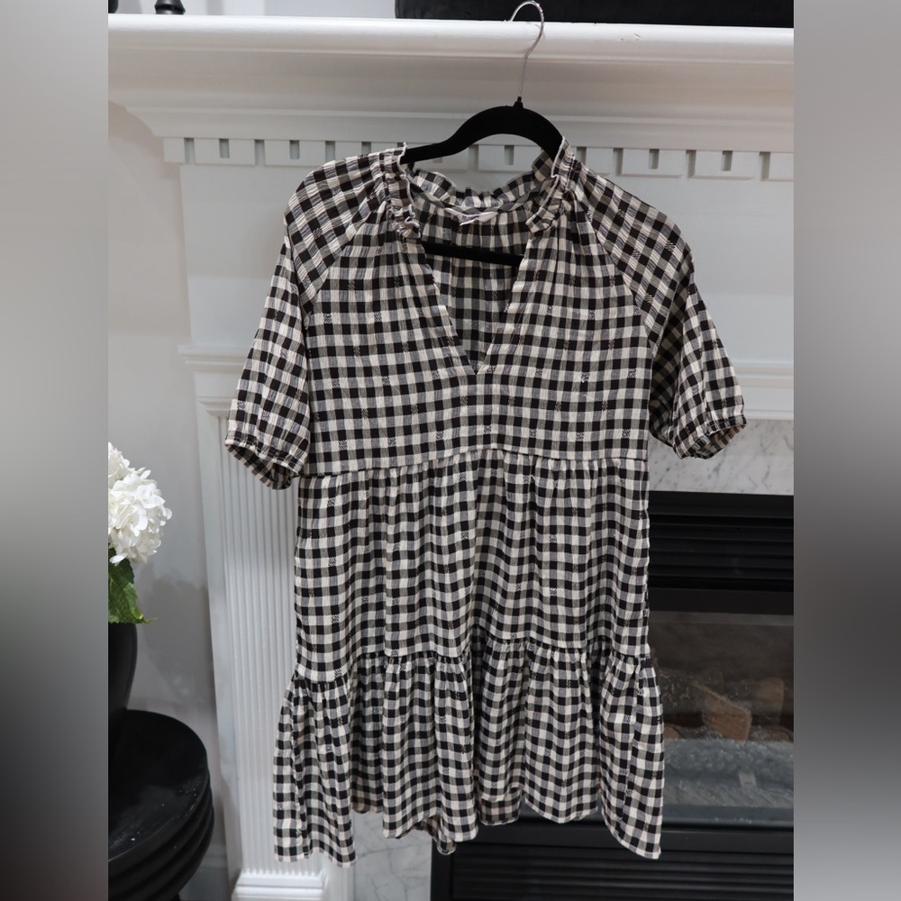 BB Dakota Steve Madden, black white checkered mini dress